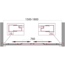 Шторка для ванны 150-180 см BelBagno UNIQUE-VF-2-150/180-140-M-Cr матовое