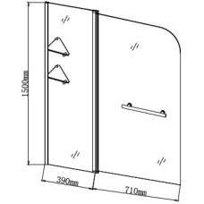 Шторка для ванны 110 см Grossman GR-101/1 прозрачное