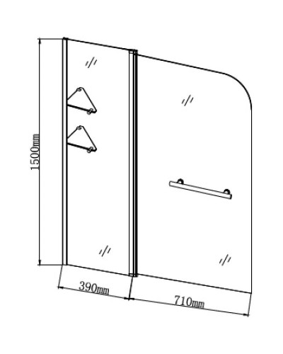 Шторка для ванны 110 см Grossman GR-101/1 прозрачное