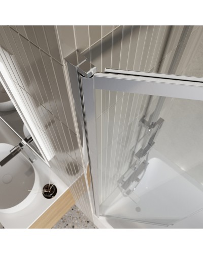 Душевая шторка на ванну BelBagno LUCE-VF-11-100/145-C-Cr