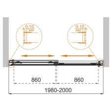 Шторка на ванну CEZARES TANDEM-SOFT-VF-2-200/145-P-Cr