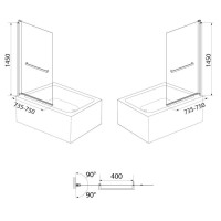 Шторка для ванны 75 см IDDIS Slide SLI5CS7i90 прозрачное