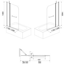 Шторка для ванны 120 см IDDIS Ray RAY6CS2i90 прозрачное