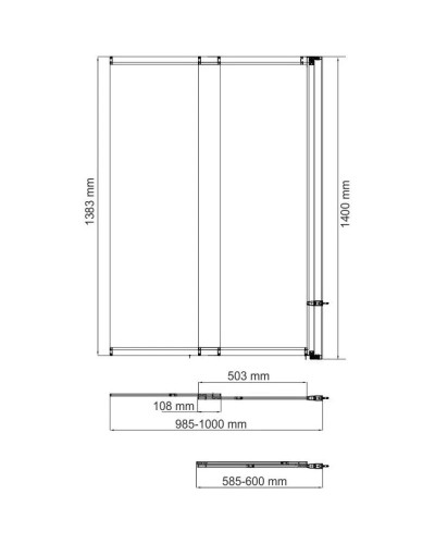 Шторка для ванны 100 см WasserKRAFT Main 41S02-100 RM матовый