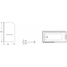 Шторка на ванну Jacob Delafon Odeon Up 80x145 E4932-GA профиль Хром стекло прозрачное