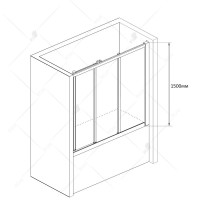 Шторка для ванны 170 см RGW SC-41 Screens 04114117-11 прозрачное