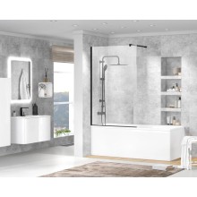 Шторка для ванны 90 см Cezares LIBERTA-V-1-90/155-C-NERO прозрачное