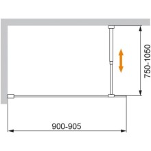 Шторка для ванны 90 см Cezares LIBERTA-V-1-90/155-C-NERO прозрачное