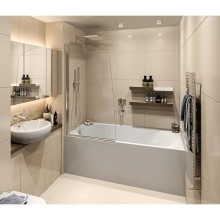 Шторка для ванны 80 см Good Door Screen R-80-C-CH прозрачное стекло