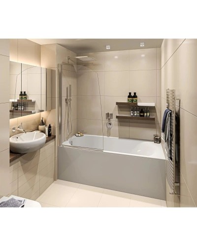 Шторка для ванны 80 см Good Door Screen R-80-C-CH прозрачное стекло