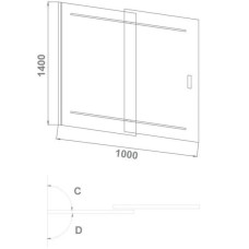 Шторка для ванны 100 см Good Door Screen SL-100-C-В прозрачное