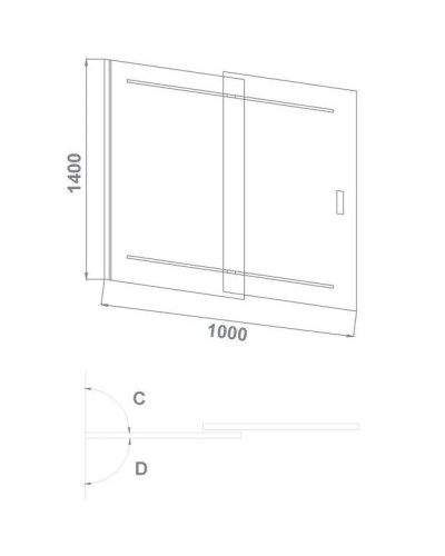 Шторка для ванны 100 см Good Door Screen SL-100-C-В прозрачное