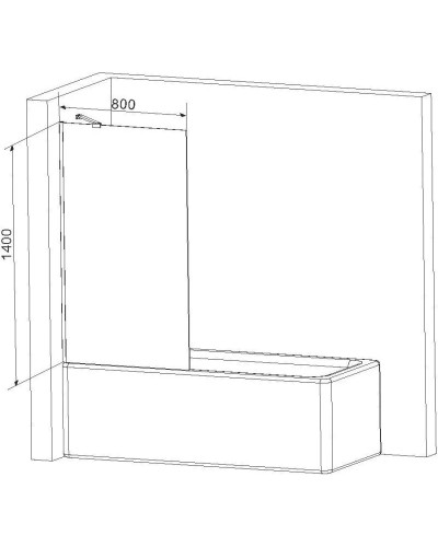 Шторка для ванны 80 см Am.Pm Gem W90BS-080-140BM матовое