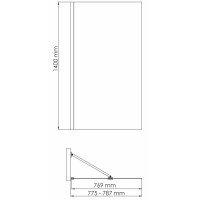 Шторка для ванны 80 см WasserKRAFT Aisch 55P01-80 Fixed прозрачное