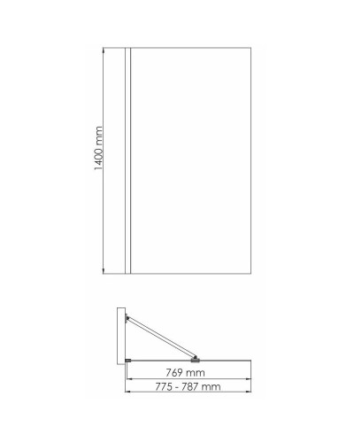 Шторка для ванны 80 см WasserKRAFT Aisch 55P01-80 Fixed прозрачное
