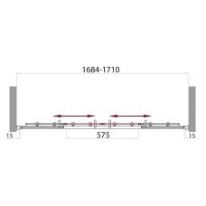 Шторка на ванну BelBagno Uno 170 UNO-VF-2-170/145-P-Cr профиль Хром стекло рифленое