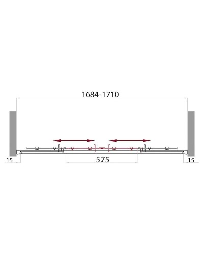 Шторка на ванну BelBagno Uno 170 UNO-VF-2-170/145-P-Cr профиль Хром стекло рифленое