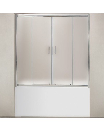 Шторка на ванну BelBagno Uno 170 UNO-VF-2-170/145-P-Cr профиль Хром стекло рифленое