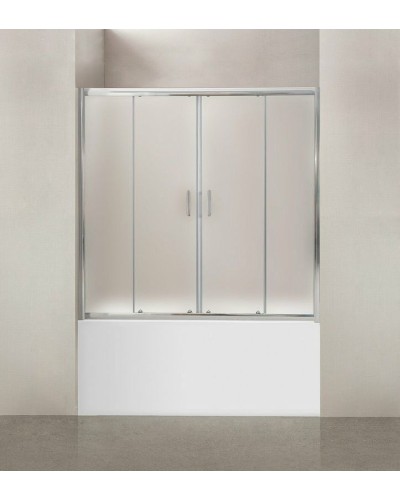 Шторка на ванну BelBagno Uno 170 UNO-VF-2-170/145-P-Cr профиль Хром стекло рифленое