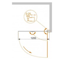 Шторка на ванну Cezares ECO-O-V-21-120/140-C-Cr профиль Хром стекло прозрачное