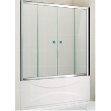 Шторка на ванну Cezares Pratico 170 PRATICO-VF-2-170/140-P-Cr профиль Хром стекло рифленое