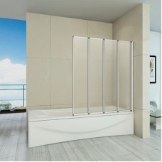 Шторка на ванну Good Door Screen GR4-100-G-WE 100 профиль Белый стекло матовое Грейп