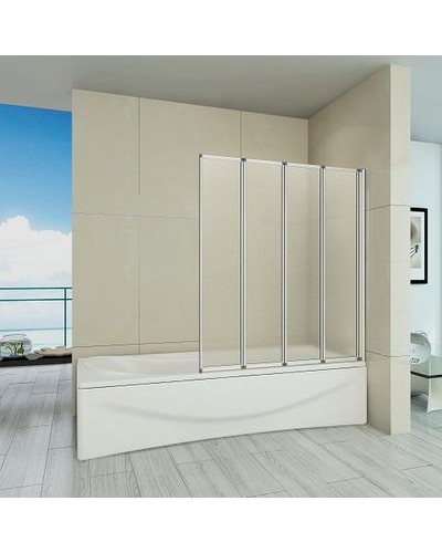 Шторка на ванну Good Door Screen GR4-100-G-WE 100 профиль Белый стекло матовое Грейп