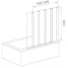 Шторка на ванну Good Door Screen 120х140 GR5-120-C-CH профиль Хром стекло прозрачное