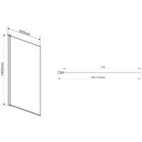 Шторка для ванны 80 см Vincea VSB-11800CH шиншилла
