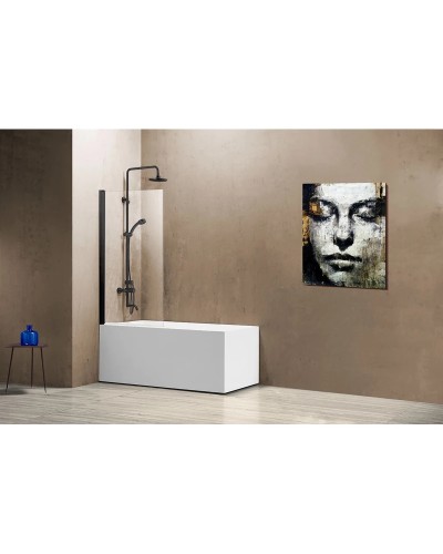 Шторка для ванны 80 см Vincea VSB-11800CLB прозрачное