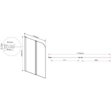 Шторка для ванны 114 см Vincea VSB-12114CL прозрачное