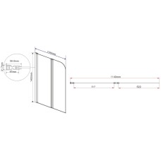 Шторка для ванны 114 см Vincea VSB-12114CL прозрачное