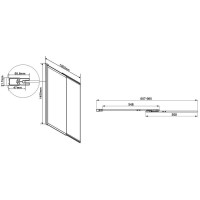 Шторка для ванны 99 см Vincea VSB-1E100CG тонированное