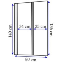 Шторка для ванны 80 см Rea Agat REA-W0700 прозрачное