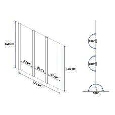 Шторка для ванны 120 см Rea Agat REA-W0301 прозрачное