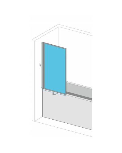 Шторка для ванны 70 см Rea Lagos REA-K7632 прозрачное