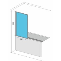 Шторка для ванны 80 см Rea Lagos-1 Fix REA-K4561 прозрачное