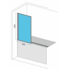 Шторка для ванны 80 см Rea Lagos-1 Fix REA-K4561 прозрачное