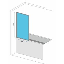 Шторка для ванны 80 см Rea Lagos-1 REA-K4570 прозрачное