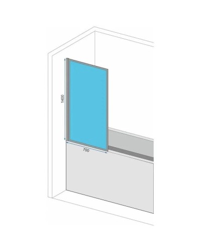 Шторка для ванны 70 см Rea Elegant REA-W5600 прозрачное