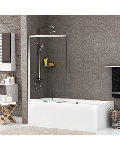 Шторка на ванну WasserKRAFT Main 100 41S02-100 профиль Хром стекло прозрачное