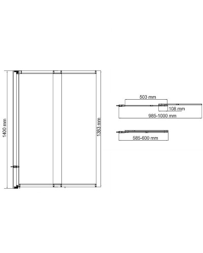 Шторка на ванну WasserKRAFT Main 100 41S02-100 профиль Хром стекло прозрачное