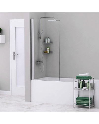 Шторка на ванну WasserKRAFT Berkel 80 48P01-80 профиль Хром стекло прозрачное