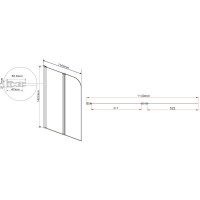 Шторка для ванны 114 см Vincea VSB-12114CLB прозрачное