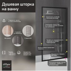 Шторка для ванны 70 см Paini Paini-ScreenWT70F прозрачное