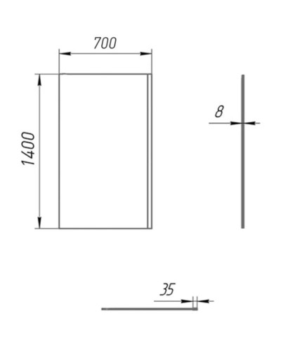 Шторка для ванны 70 см Paini Paini-ScreenWT70C прозрачное
