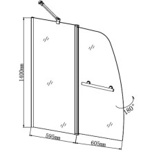 Шторка на ванну Grossman GR-100/2 120 Хром