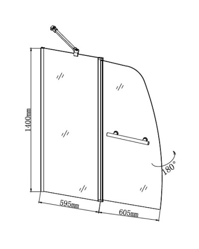 Шторка на ванну Grossman GR-100/2 120 Хром
