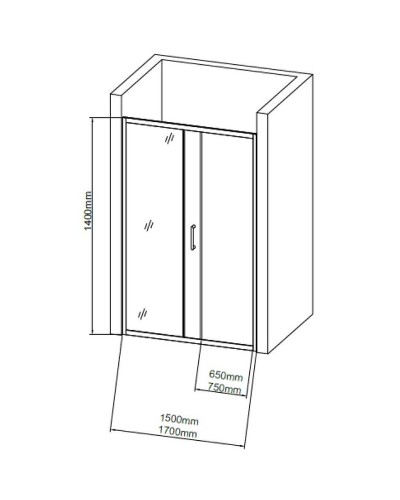 Шторка на ванну Grossman GR-150/2 150 Хром