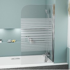 Шторка на ванну Grossman 80 GR-100P Хром стекло с узором